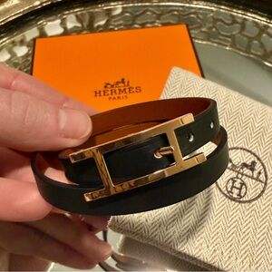 Authentic Hermes Behapi Double Tour Bracelet